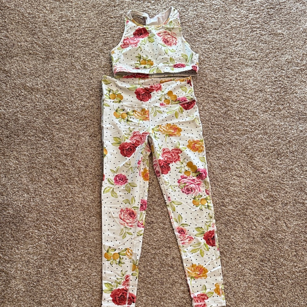 Mono B Floral Print Sports Bra and Leggings Set
